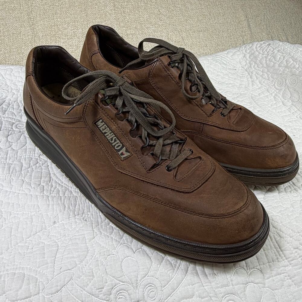 Mephisto Men's Brown 15 Run Off Walking Leather Lace Up Comfort Casual Shoes